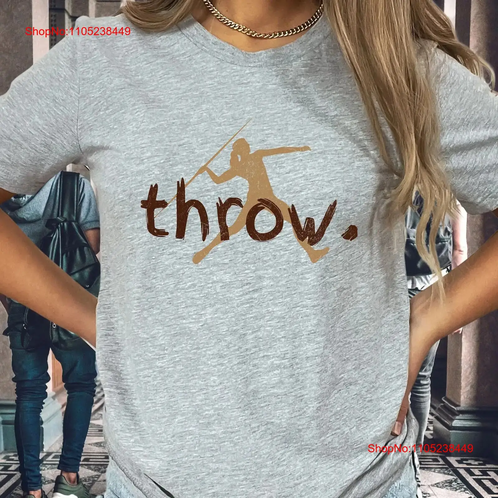 Javelin Throwing - Camiseta Distressed Javelin Thrower para mujer,