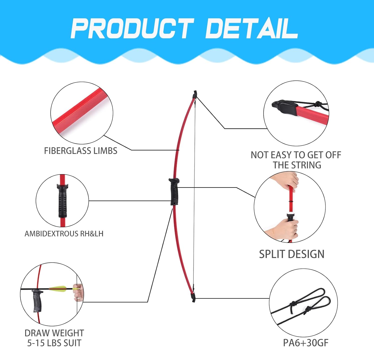 Archery Target Face - Set de Arco Recurvo y Flechas