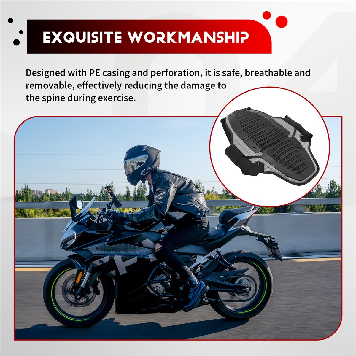 Sports Equipment United - Protector de Espalda para Motociclistas A23Z,