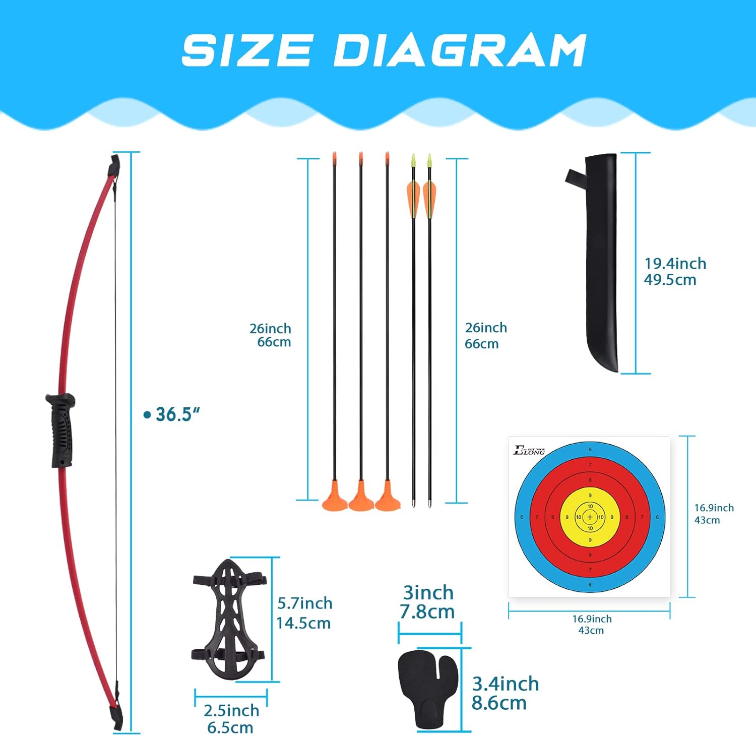 Set de Arco Recurvo y Flechas  - Archery Target Face reseña y precio